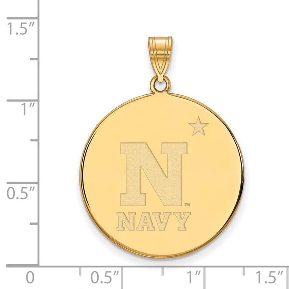 10k Yellow Gold U.S. Naval Academy XL Disc Pendant - Picture 2 of 3